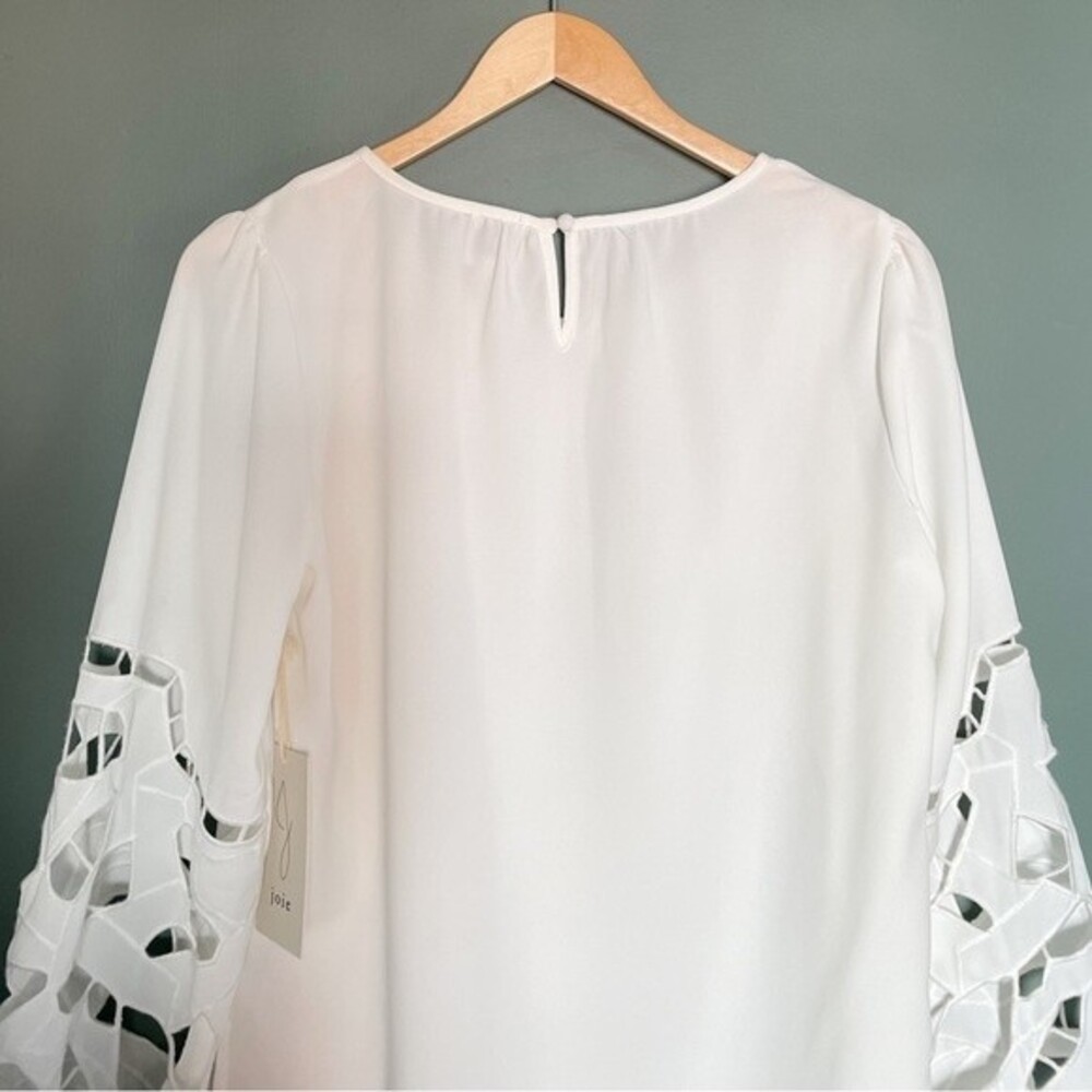 NWT Joie Top Long Sleeve Broderie Lace Blouse Ivory Crepe Women’s Size Small NEW - Picture 11 of 16